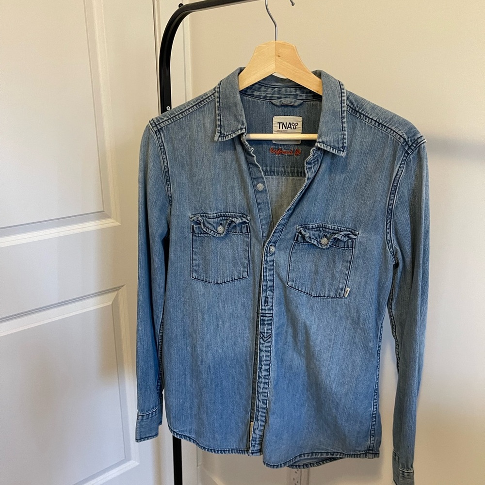 TNA Blue Denim Long Sleeve Shirt